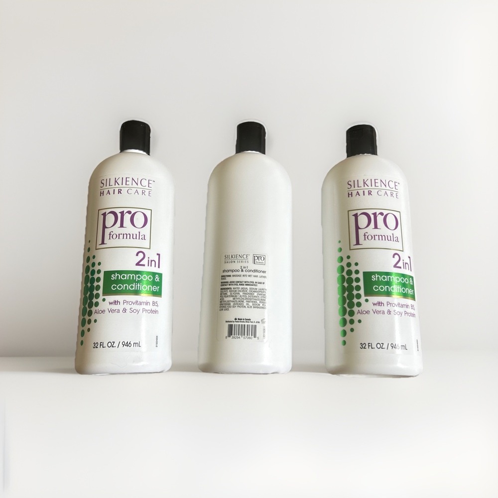 3 pack SILKIENCE HAIR CARE Pro Formula‎ 2in1 Shampoo & Conditioner,32oz. Each - Picture 2 of 2